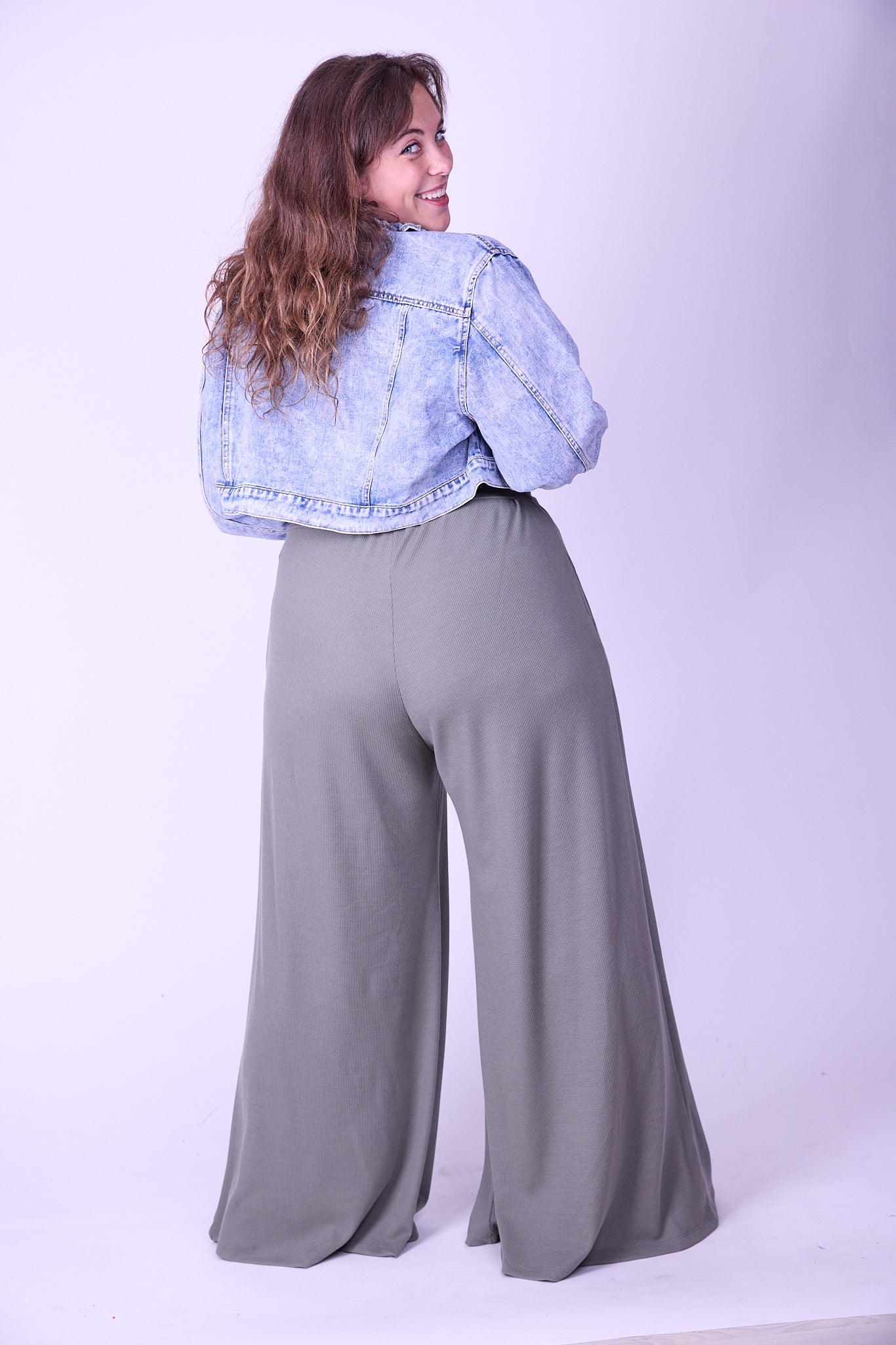 מכנסי מולי - ירוק זית ואפל