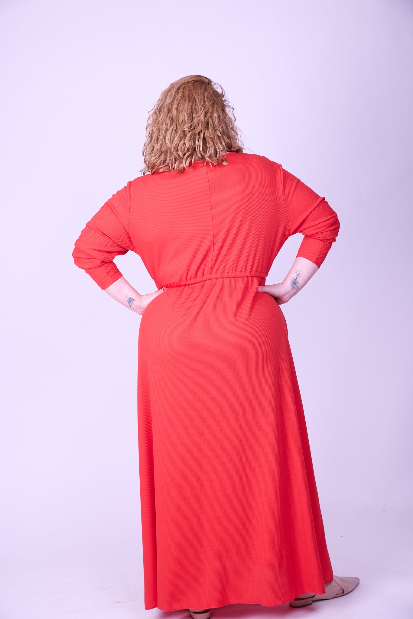 שמלת אני נינה ארוך - אדום ואפל