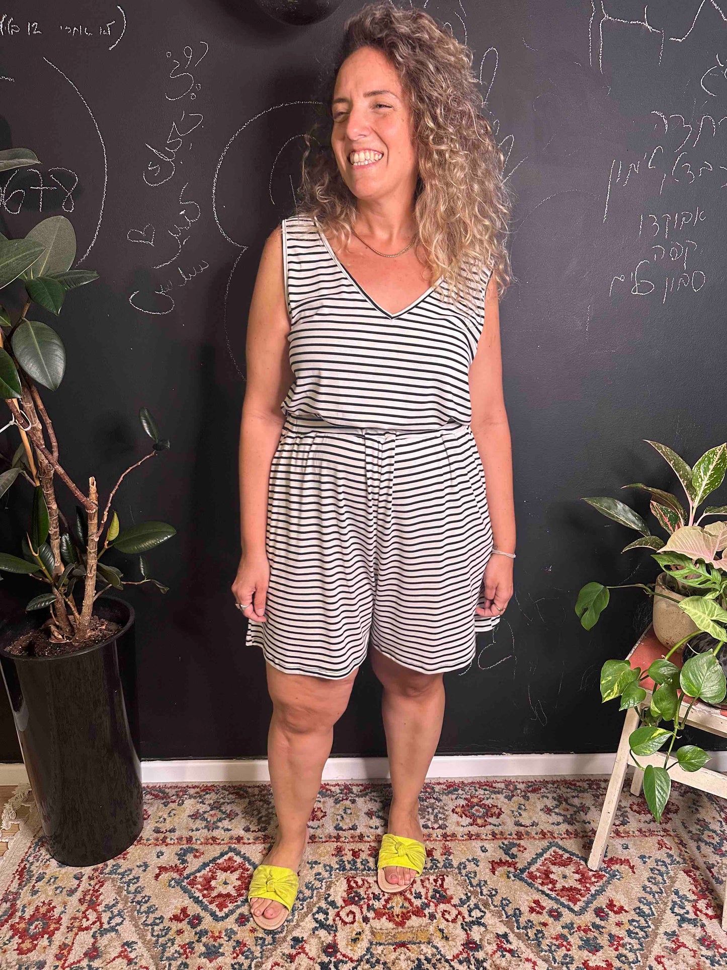 אוברול אמבוש- פסים לבן שחור