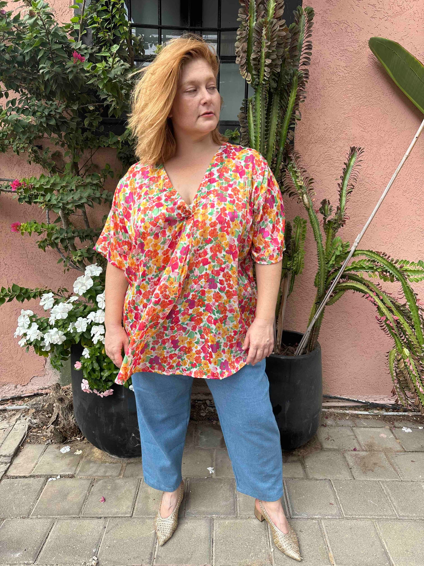 חולצת זה בול אני - פרחוני שיפון