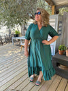 שמלת מדרגות הרבנות - ירוק סאטן
