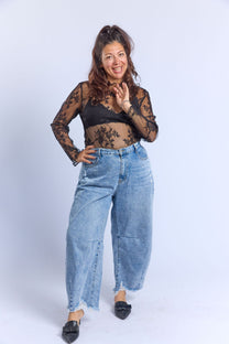 חולצת לולו - תחרה שחור