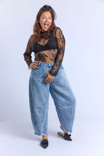 חולצת לולו - תחרה שחור