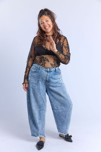 חולצת לולו - תחרה שחור