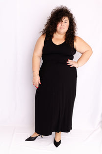 שמלת מאמי - שחור טריקו