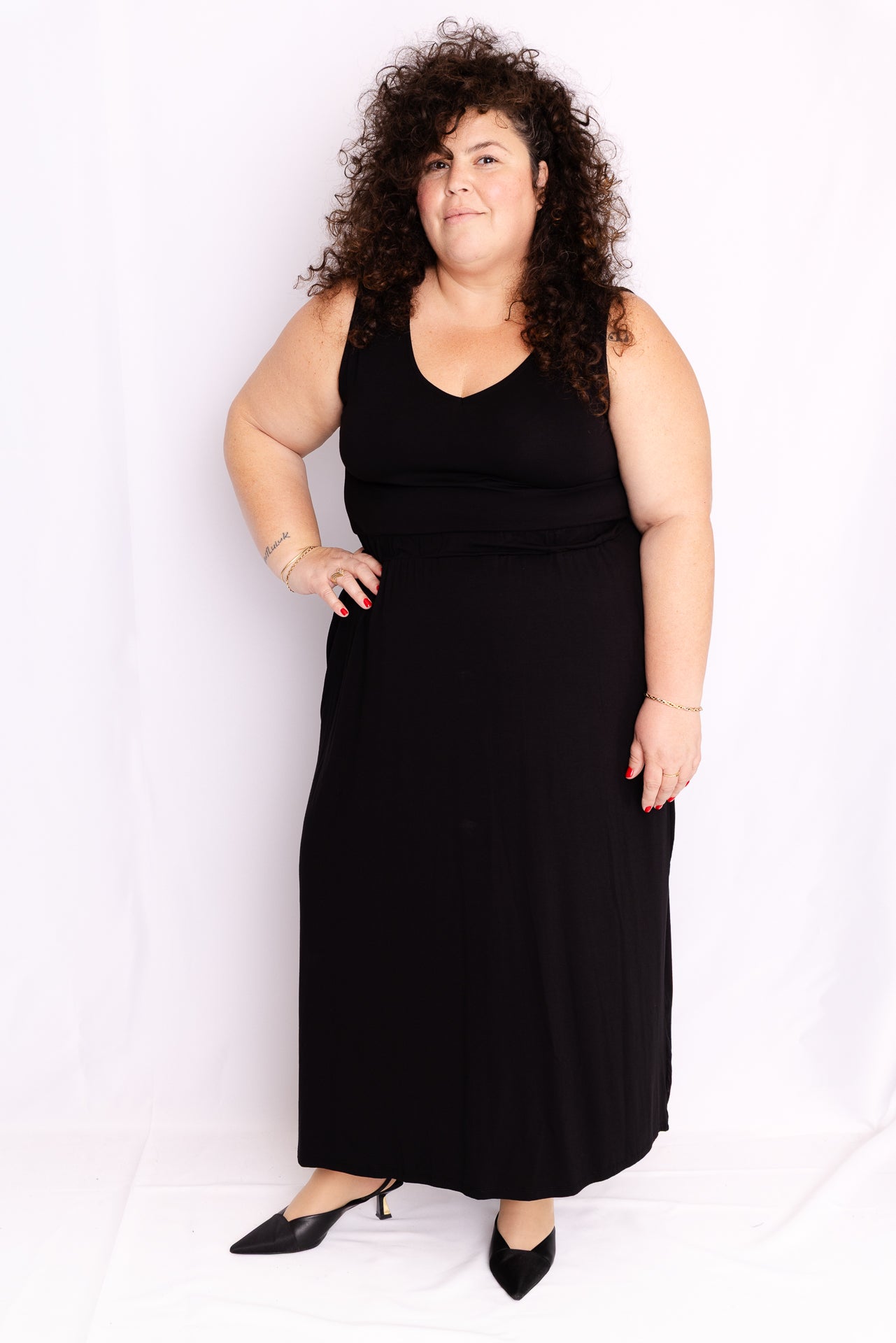 שמלת מאמי - שחור טריקו