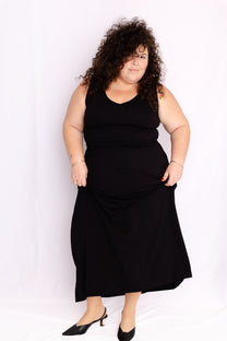 שמלת מאמי - שחור טריקו