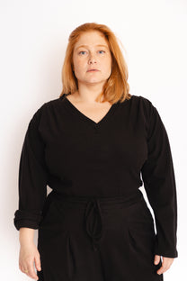 טישירט לא מורידה - שחור דמוי קורדרוי