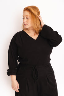 טישירט לא מורידה - שחור דמוי קורדרוי