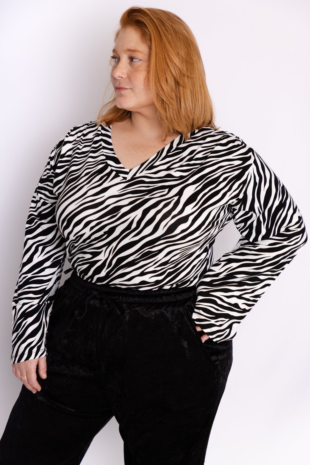 טישירט לא מורידה - זברה שחור לבן