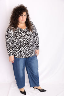 טישירט יצא לאפטר - זברה שחור לבן