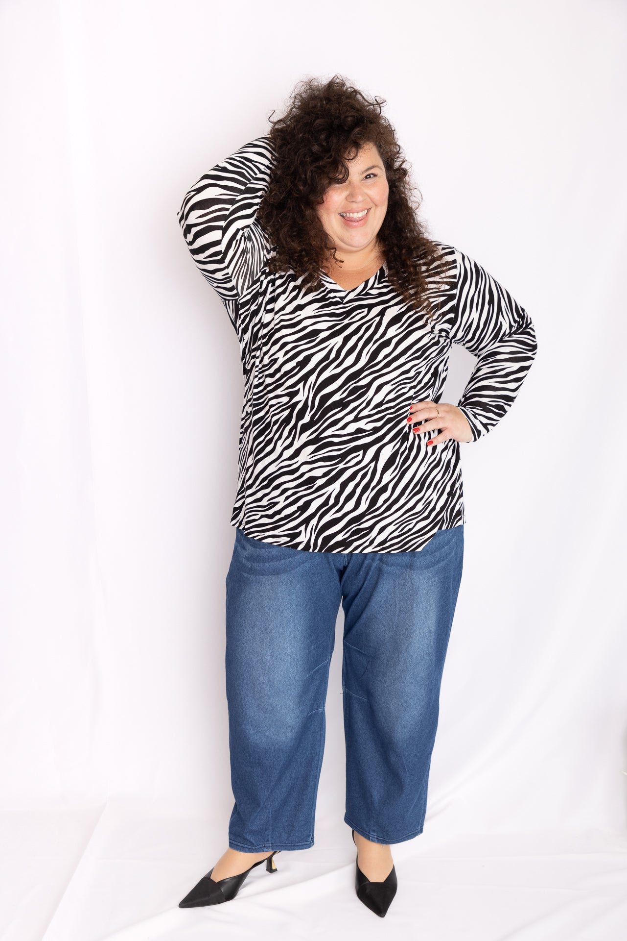 טישירט יצא לאפטר - זברה שחור לבן