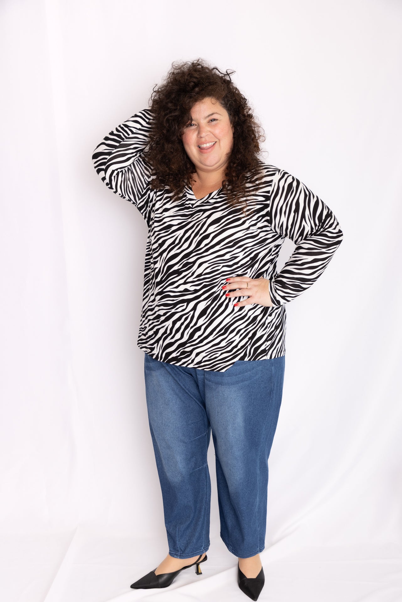 טישירט יצא לאפטר - זברה שחור לבן