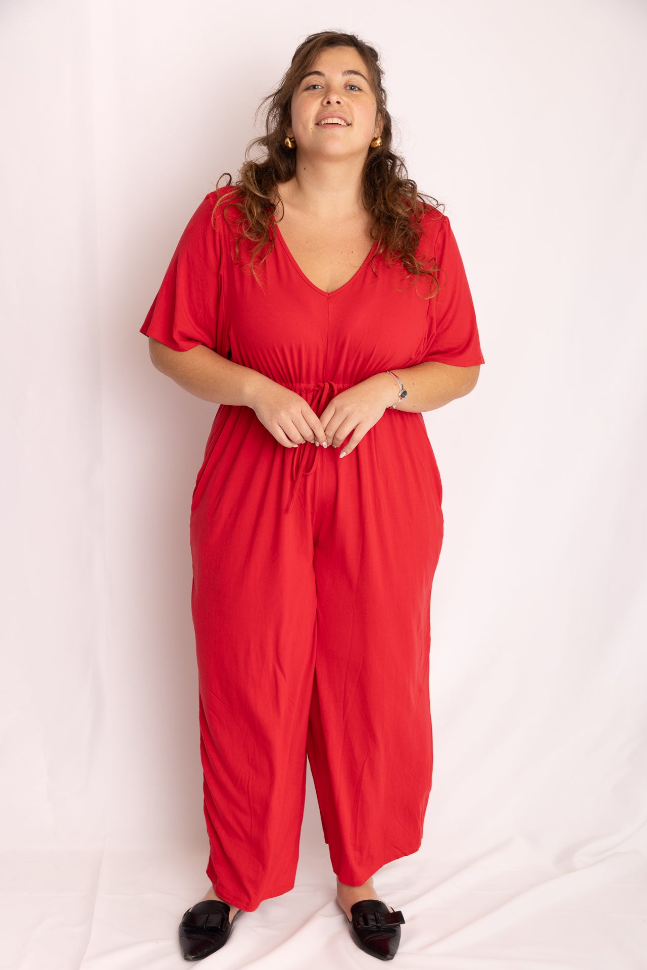 אוברול אמילי קצר -אדום