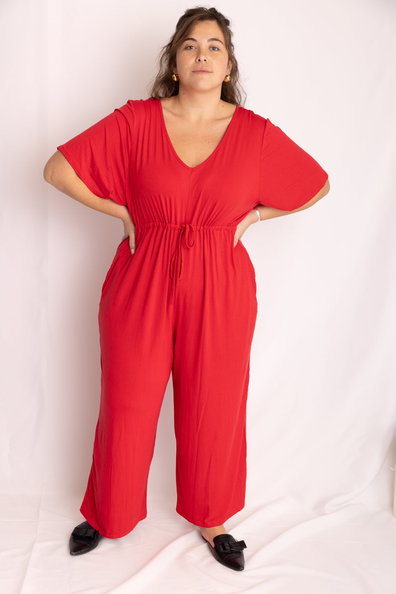 אוברול אמילי קצר -אדום