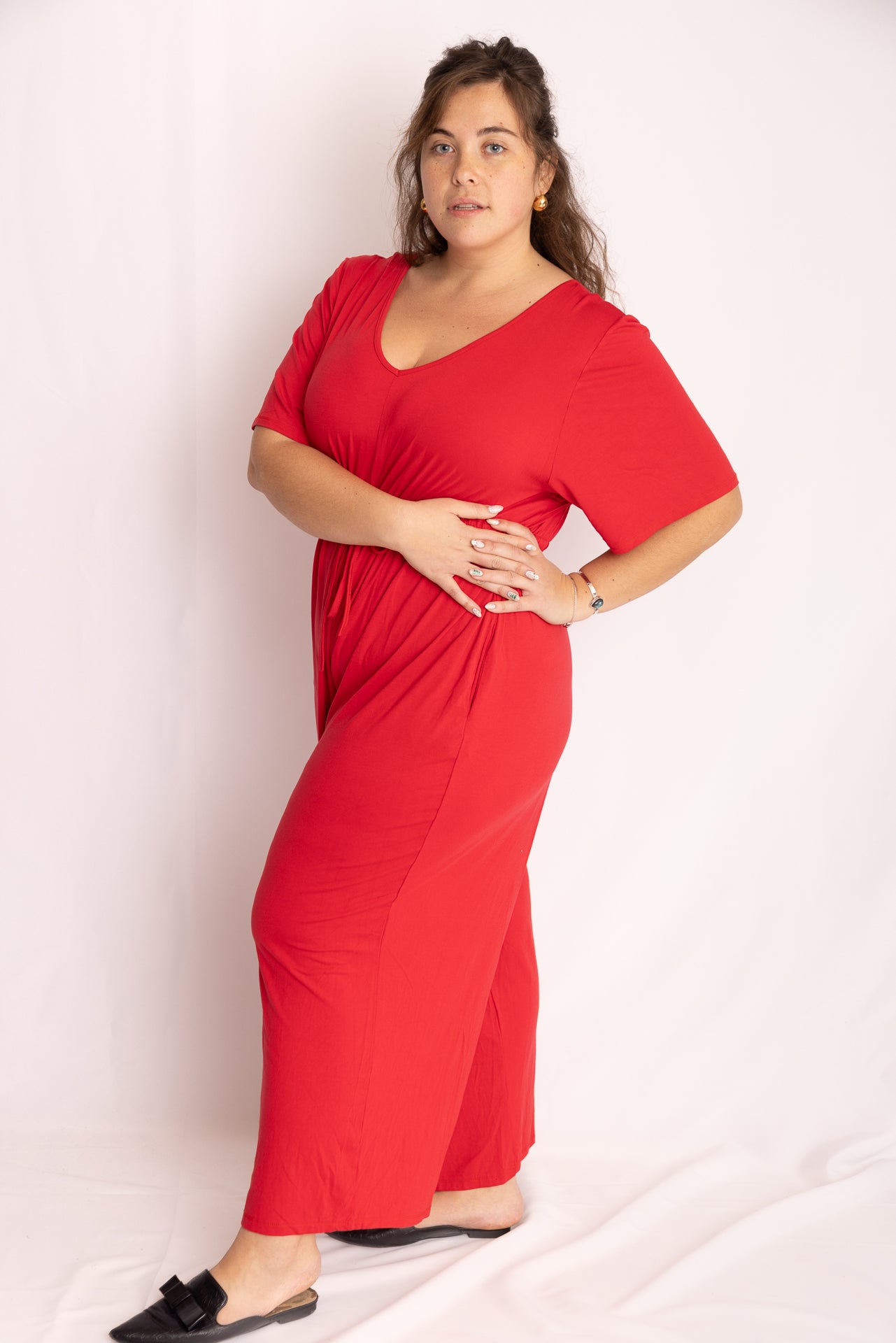 אוברול אמילי קצר -אדום