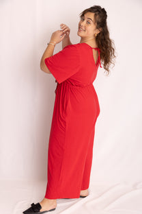 אוברול אמילי קצר -אדום