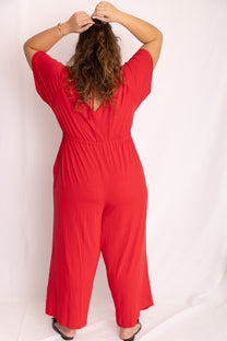 אוברול אמילי קצר -אדום