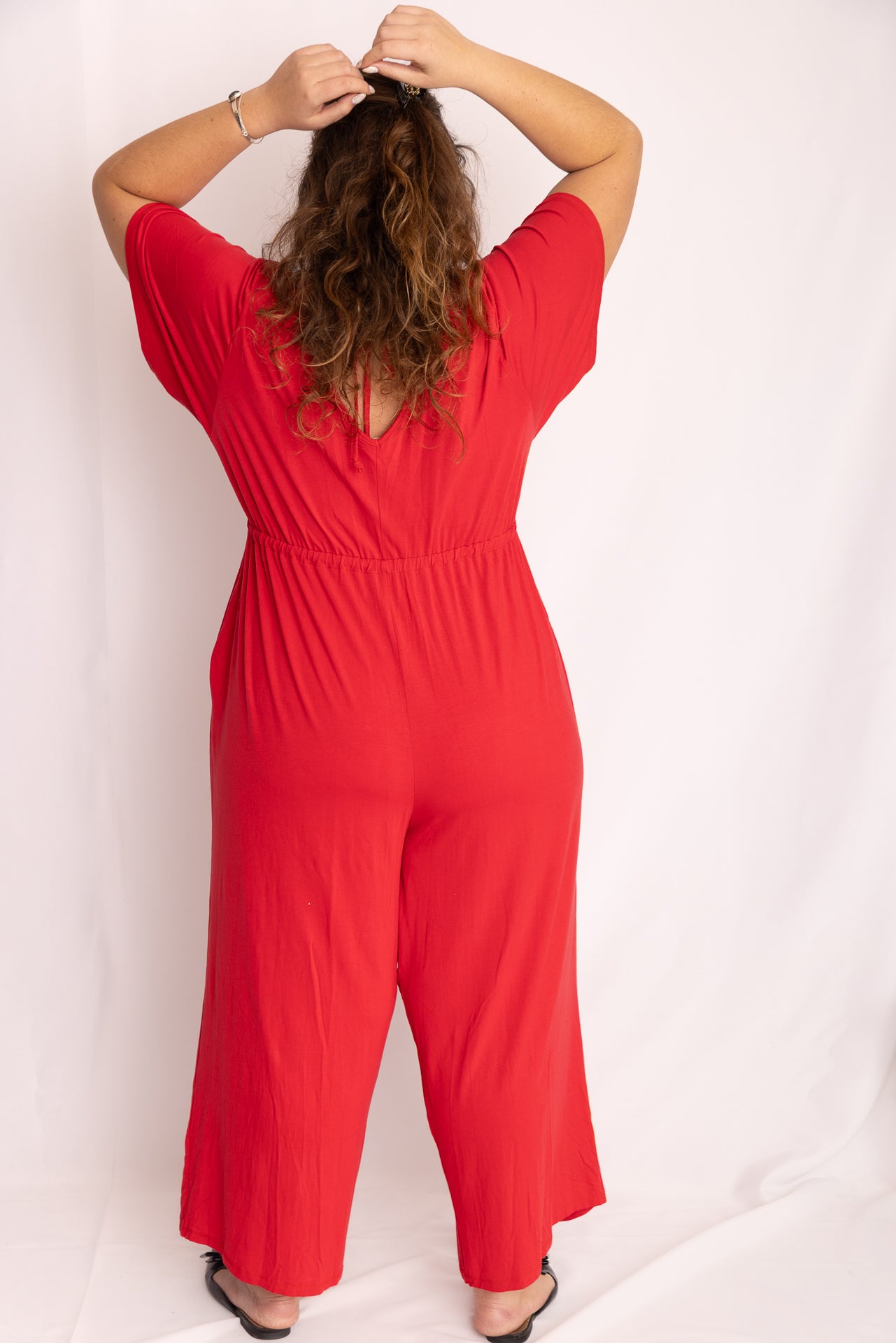 אוברול אמילי קצר -אדום