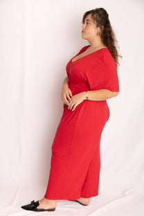 אוברול אמילי קצר -אדום