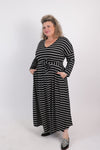 שמלת תכבסי לפעמים - פסים שחור לבן