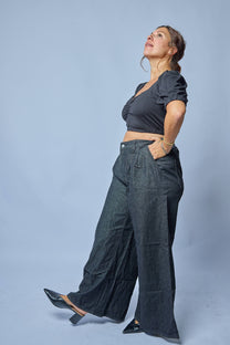 ג׳ינס קלי - שחור אפור