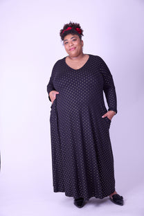 שמלת תכבסי לפעמים - שחור מוזהב