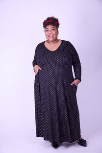 שמלת תכבסי לפעמים - שחור מוזהב