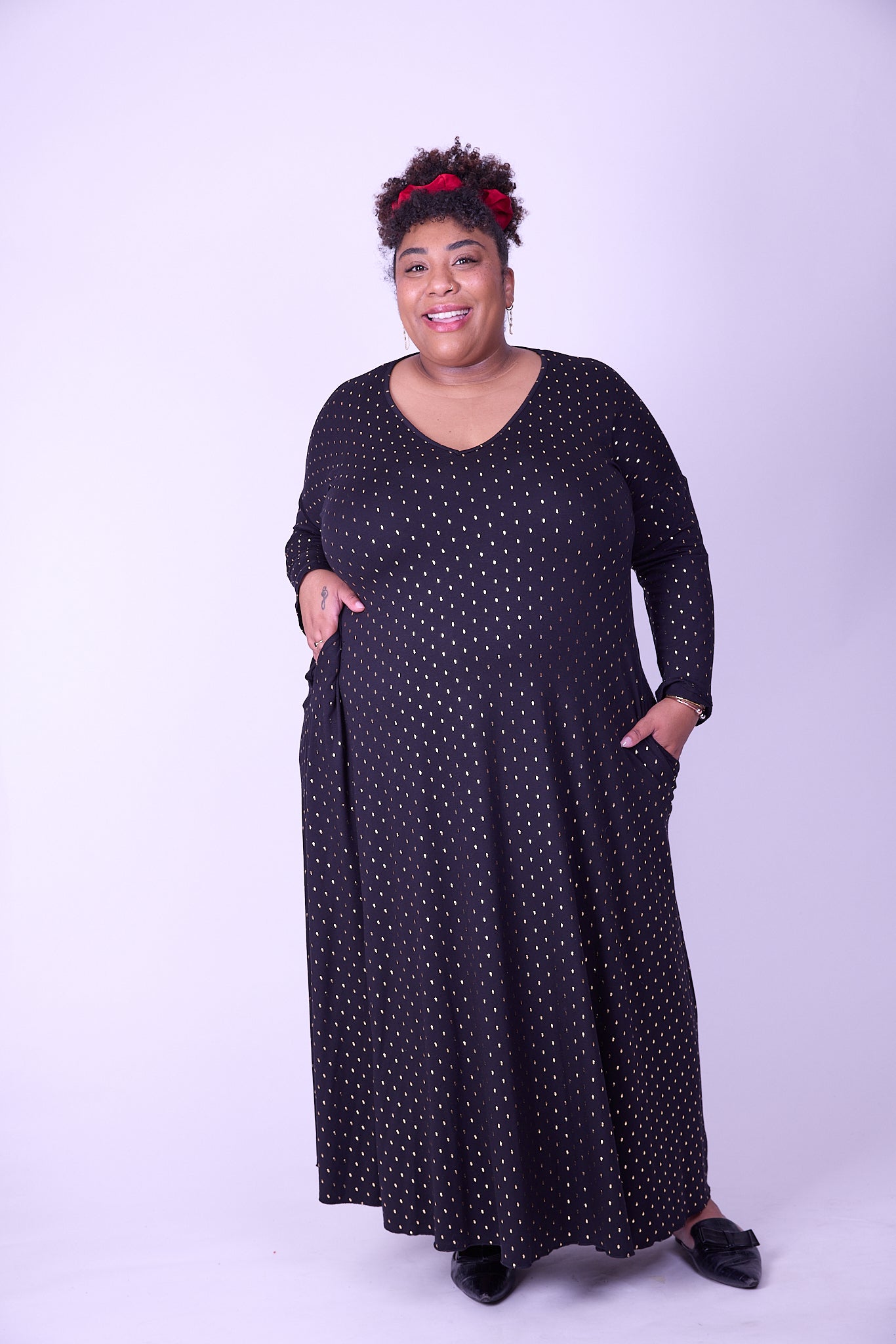 שמלת תכבסי לפעמים - שחור מוזהב