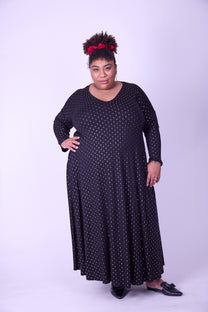 שמלת תכבסי לפעמים - שחור מוזהב