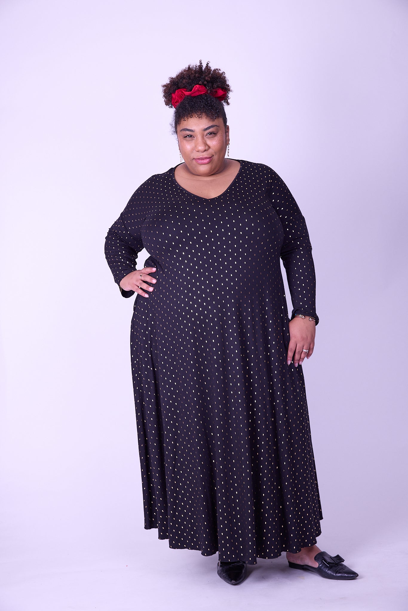 שמלת תכבסי לפעמים - שחור מוזהב