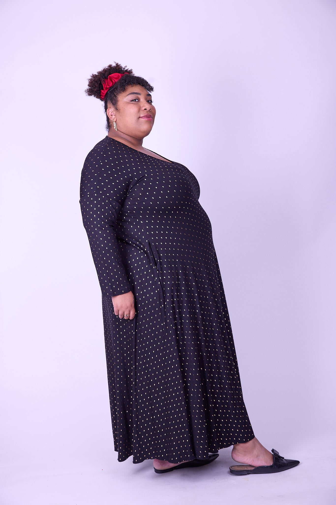 שמלת תכבסי לפעמים - שחור מוזהב