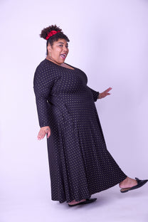 שמלת תכבסי לפעמים - שחור מוזהב