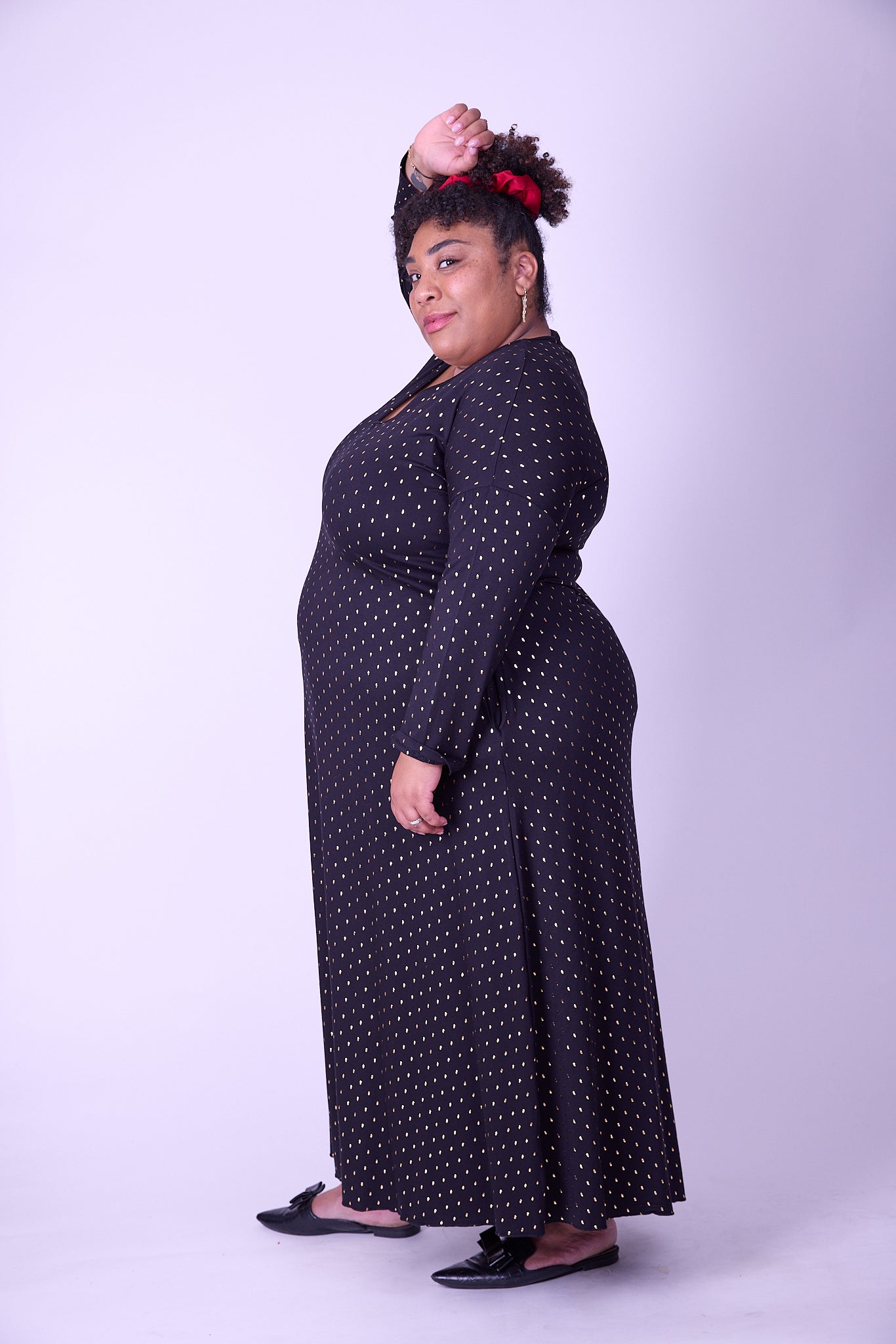 שמלת תכבסי לפעמים - שחור מוזהב