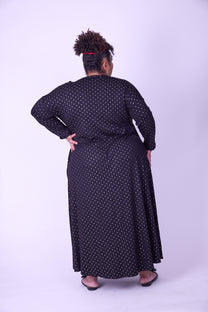 שמלת תכבסי לפעמים - שחור מוזהב