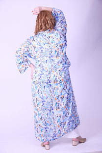 קימונו אבו אלי - פרחוני כחול