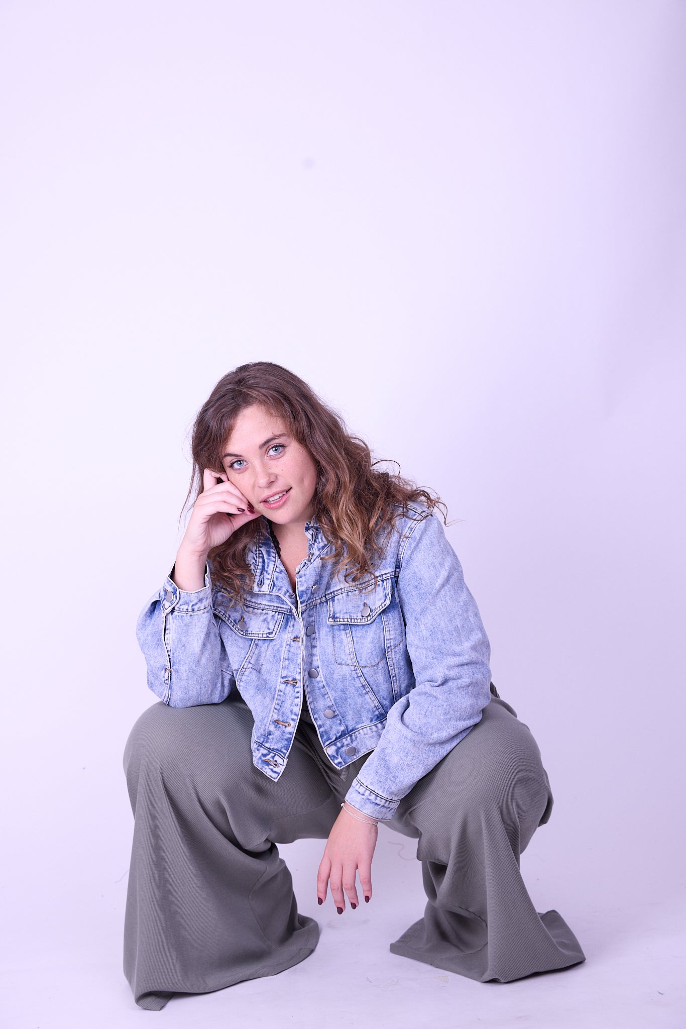 מכנסי מולי - ירוק זית ואפל