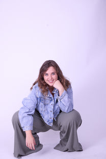 מכנסי מולי - ירוק זית ואפל