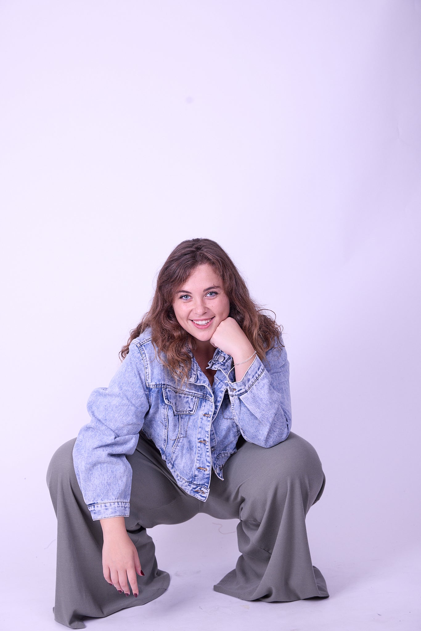 מכנסי מולי - ירוק זית ואפל