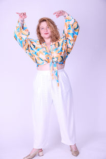 עליונית גם וגם - כתום תכלת סאטן