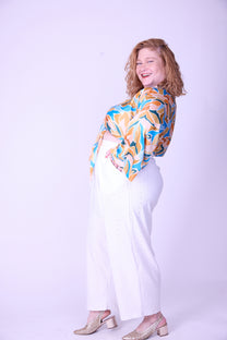 עליונית גם וגם - כתום תכלת סאטן