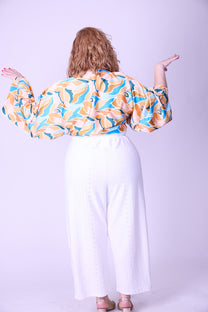 עליונית גם וגם - כתום תכלת סאטן