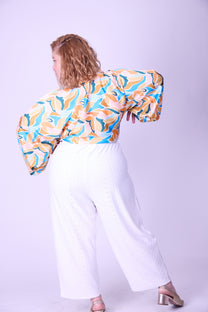 עליונית גם וגם - כתום תכלת סאטן