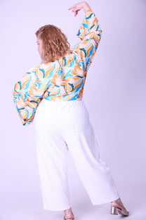 עליונית גם וגם - כתום תכלת סאטן