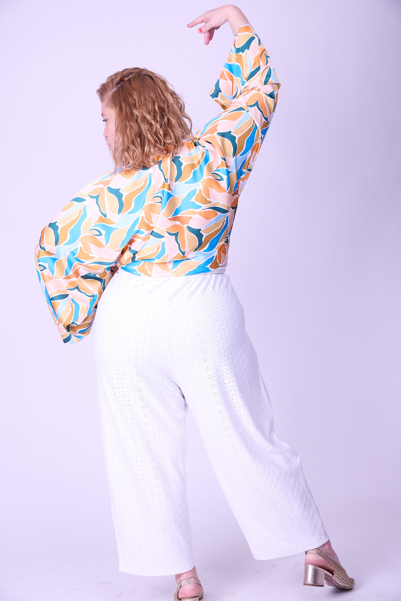 עליונית גם וגם - כתום תכלת סאטן