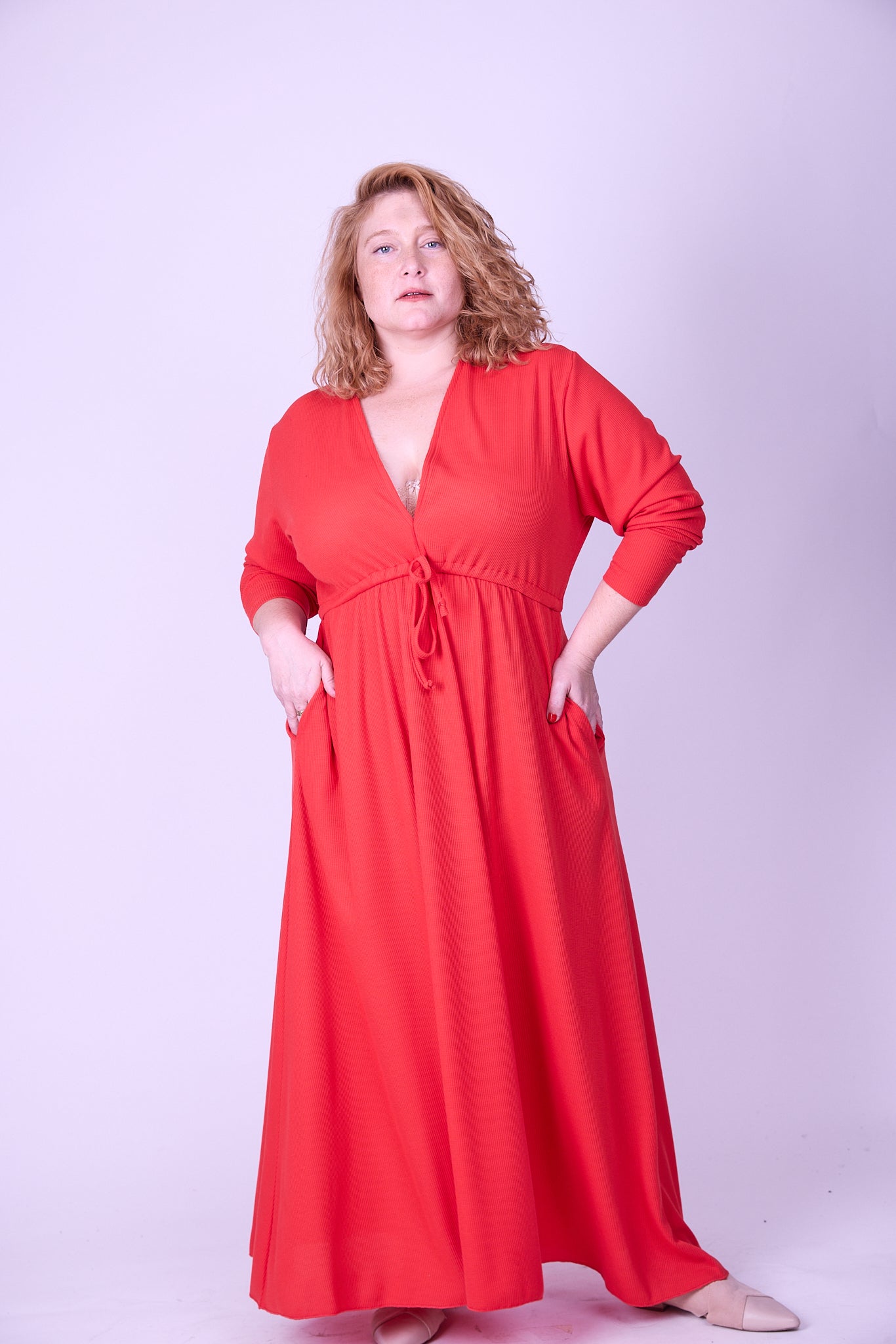 שמלת אני נינה ארוך -  אדום ואפל