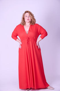 שמלת אני נינה ארוך -  אדום ואפל