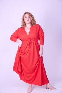 שמלת אני נינה ארוך -  אדום ואפל