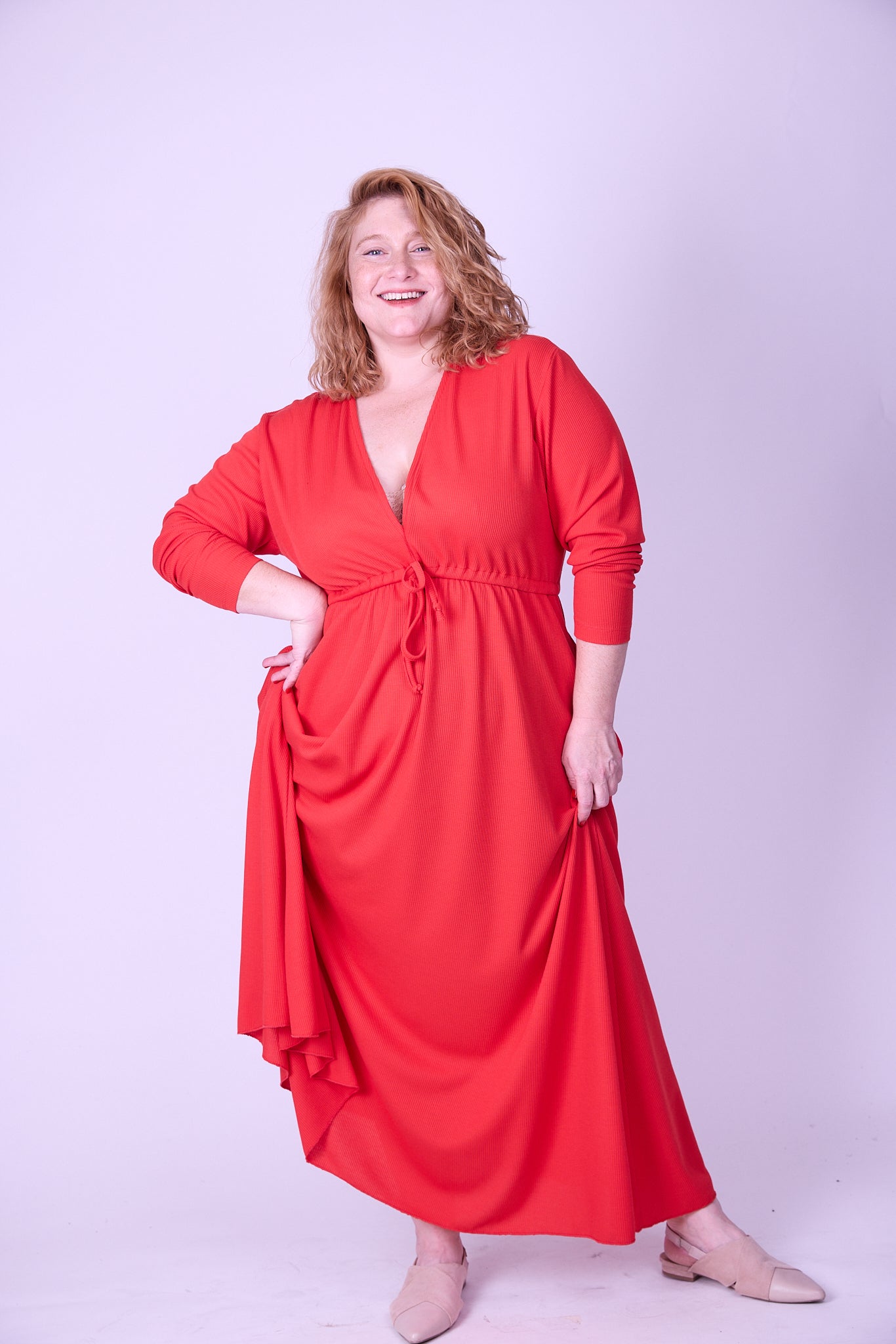 שמלת אני נינה ארוך -  אדום ואפל