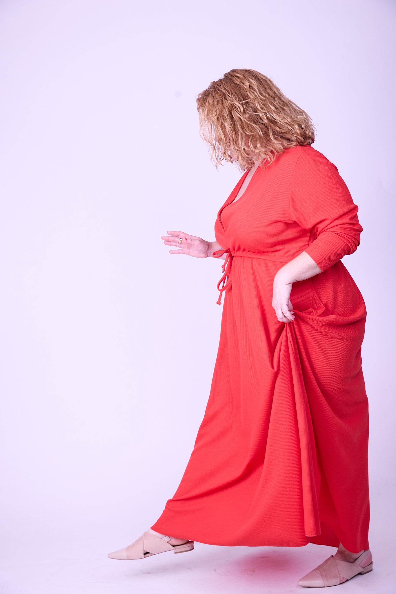 שמלת אני נינה ארוך -  אדום ואפל